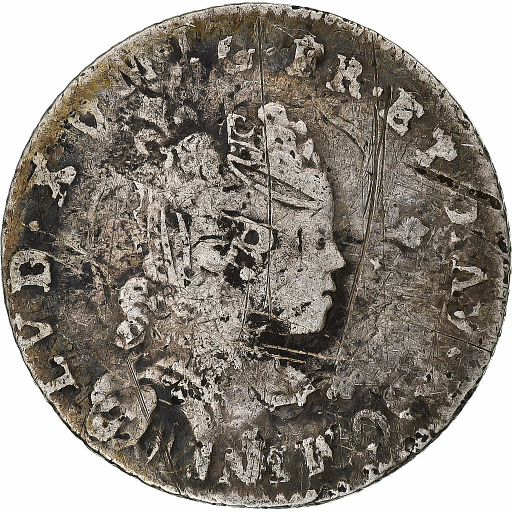 Frankrijk, Louis XV, 1/10 Écu vertugadin, 1716, Rouen, réformé, Zilver, FR