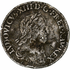 France, Louis XIII, 1/12 Ecu, 2ème poinçon de Warin, 1643, Paris, Silver