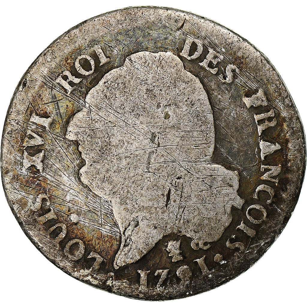 France, Louis XVI, 15 sols françois, 1791 / AN 3, Limoges, 2nd semestre