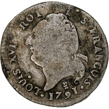 Francia, Louis XVI, 15 sols françois, 1791 / AN 3, Limoges, 2nd semestre
