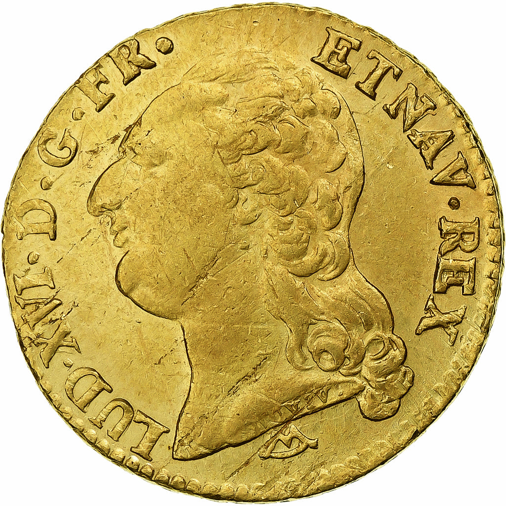 Francja, Louis XVI, Louis d'or à la tête nue, 1786, Montpellier, Złoto