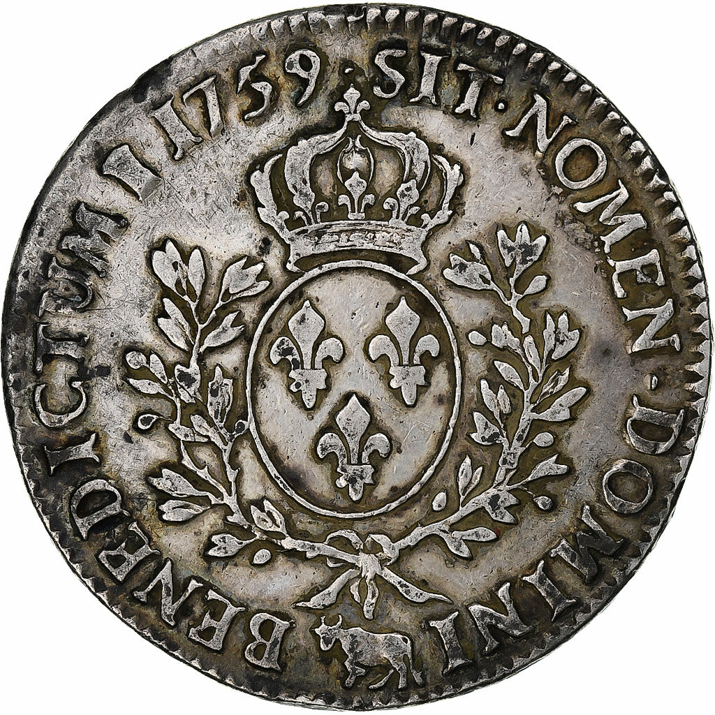 Frankrijk, Louis XV, Écu de Béarn au bandeau, 1759, Pau, Zilver, FR+