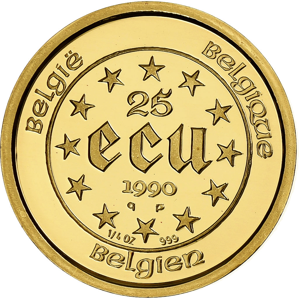 Belgium, 25 Ecu, Diocletian, 1990, Brussels, Proof, Gold, MS(65-70)