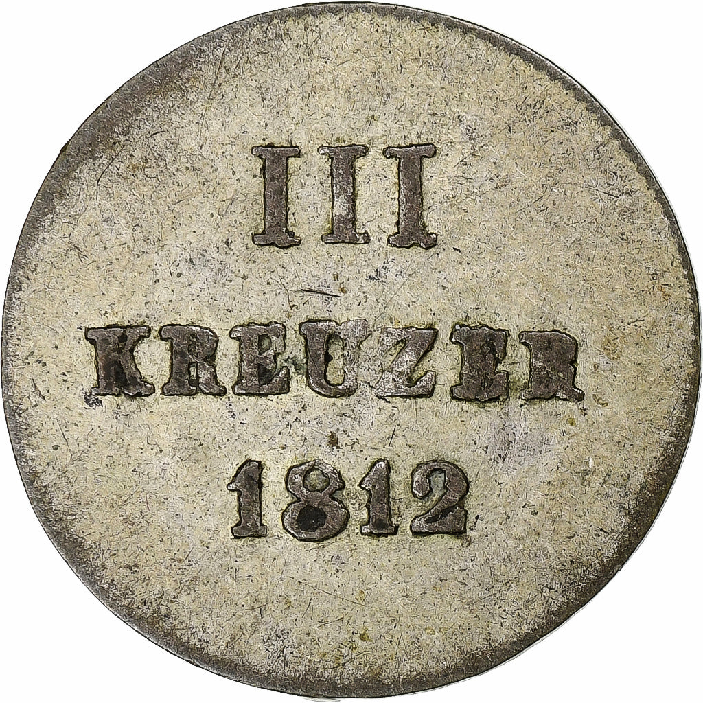 Deutsch Staaten, Friedrich August I, 3 Kreuzer, 1812, Ehrenbreitstein, Billon