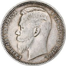 Russia, Nicholas II, Rouble, 1908, Saint-Petersburg, Silver, EF(40-45), KM:59.3
