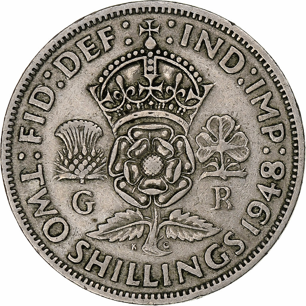 Gran Bretagna, George VI, 2 Shillings, 1948, London, Rame-nichel, MB+, KM:865