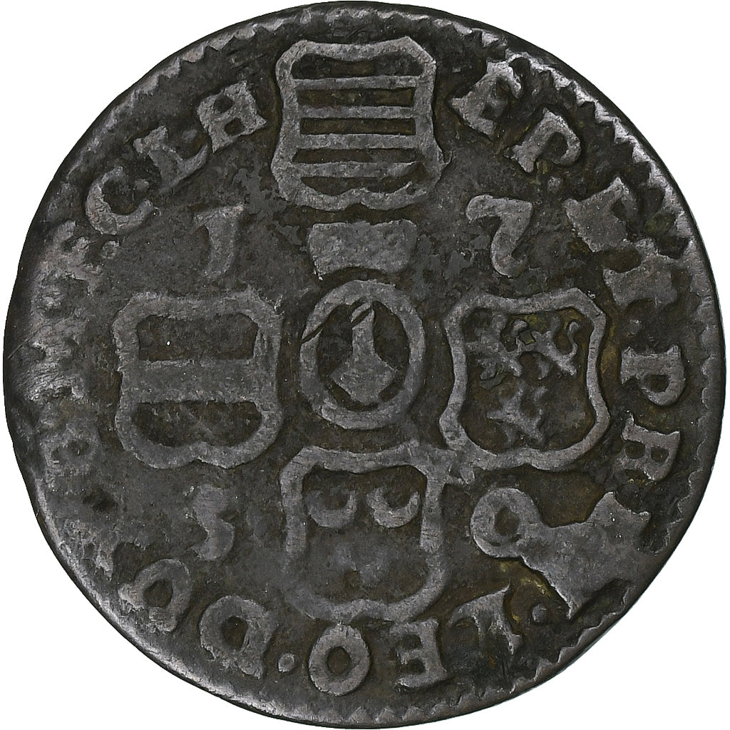 Principato vescovile di Liegi, John Theodore, Liard, 1750, Liege, Rame, MB+