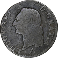Frankrijk, Louis XVI, Sol, 1783, Lille, Koper, ZG+, Gadoury:350, KM:578.16