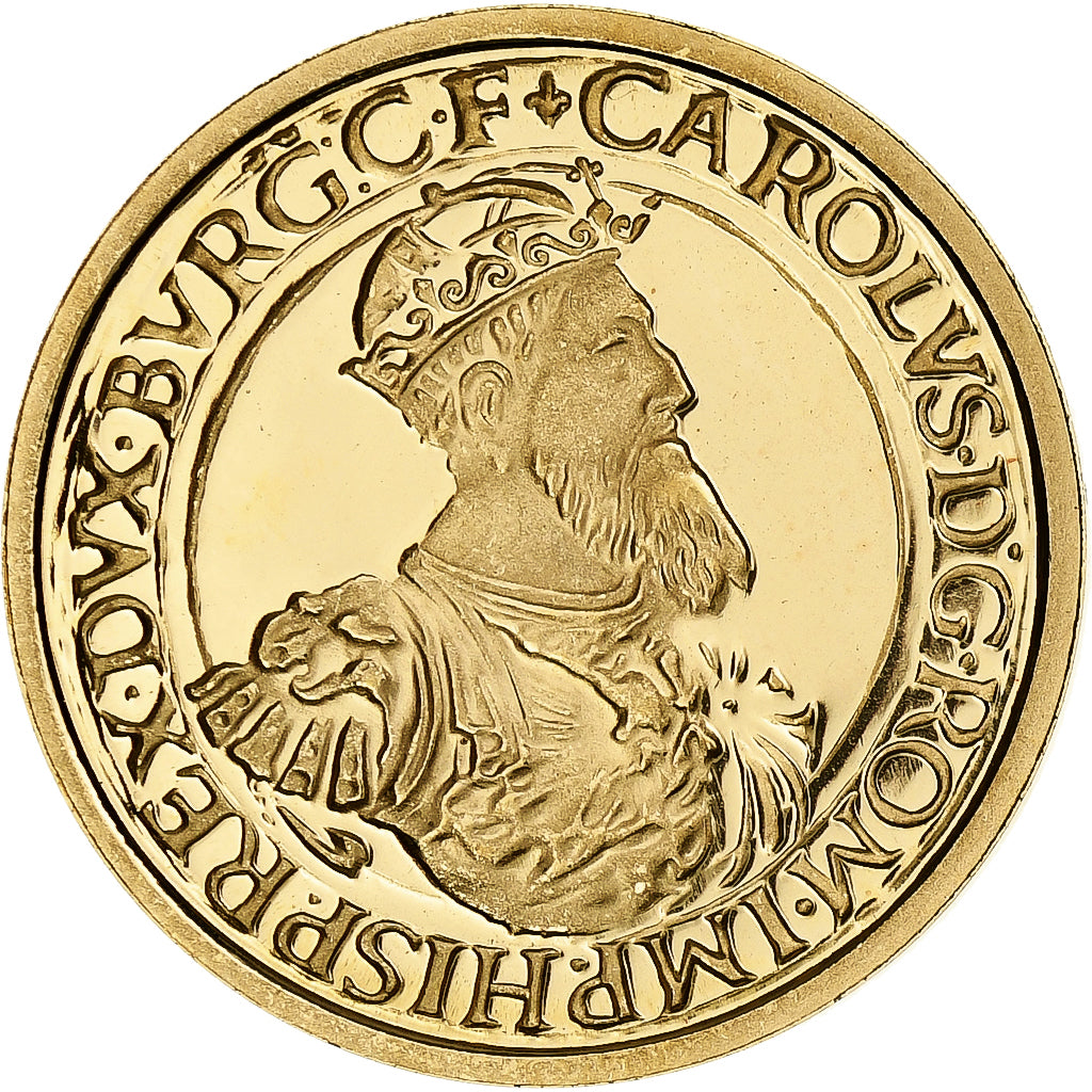 Belgium, 50 Écu, 1/2 Oz, Charles V, 1987, Brussels, Proof, Gold, MS(65-70)