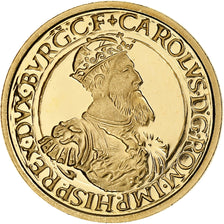 Belgium, 50 Écu, 1/2 Oz, Charles V, 1987, Brussels, Proof, Gold, MS(65-70)