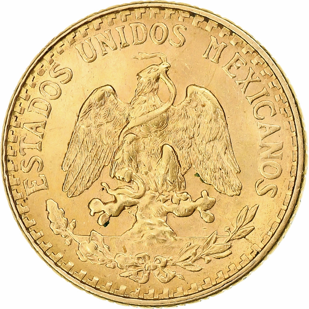 México, 2 Pesos, 1945, Mexico City, Dourado, MS(64)