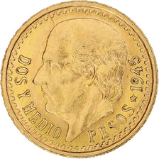 Messico, 2-1/2 Pesos, 1945, Mexico City, Oro, SPL+