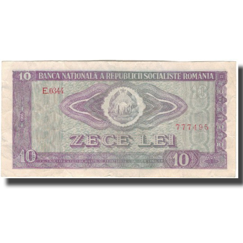 Banconote, Romania, 10 Lei, 1966, KM:94a, MB+