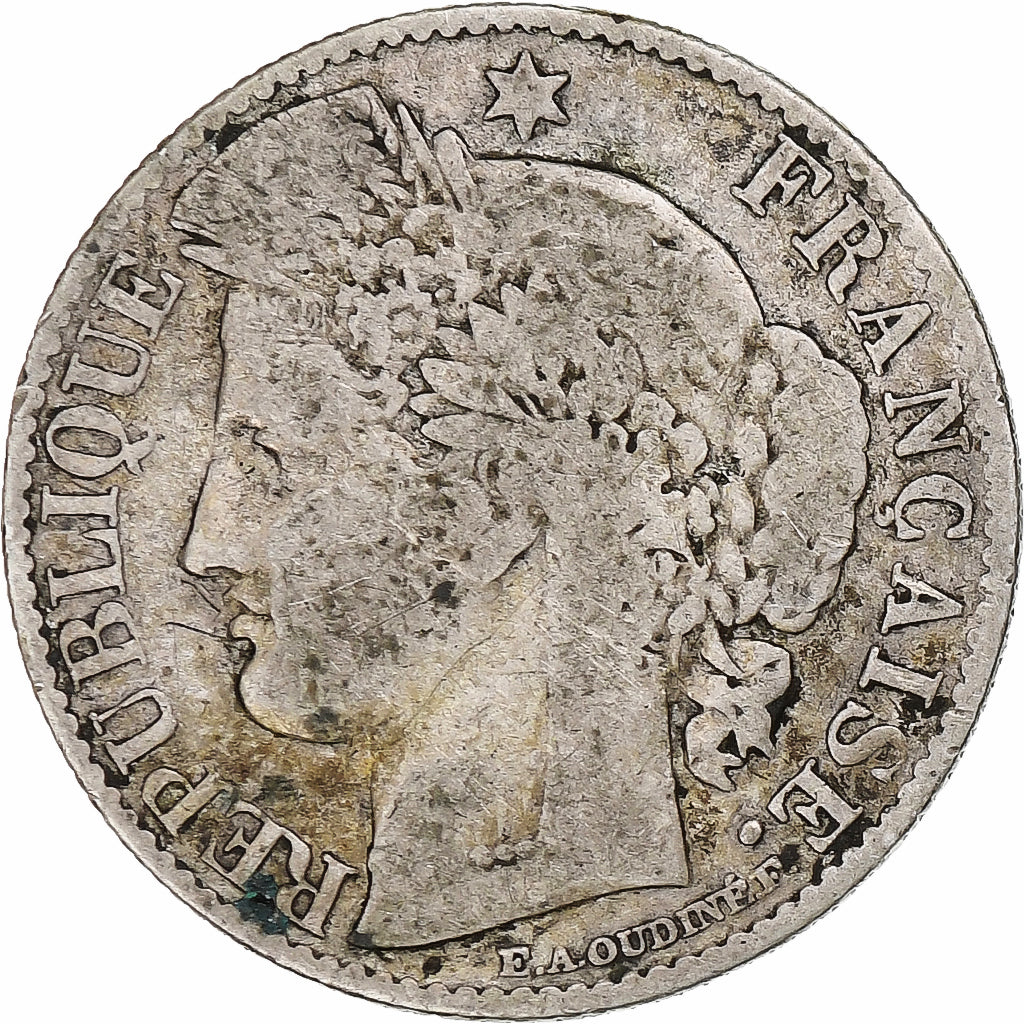 Francja, 50 Centimes, Cérès, 1888, Paris, Srebro, VF(20-25), Gadoury:419a