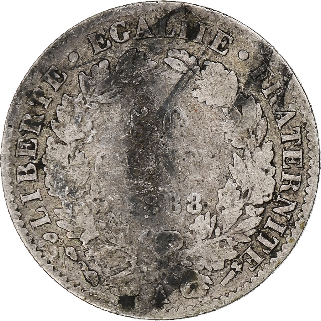 Francja, 50 Centimes, Cérès, 1888, Paris, Srebro, VF(20-25), Gadoury:419a