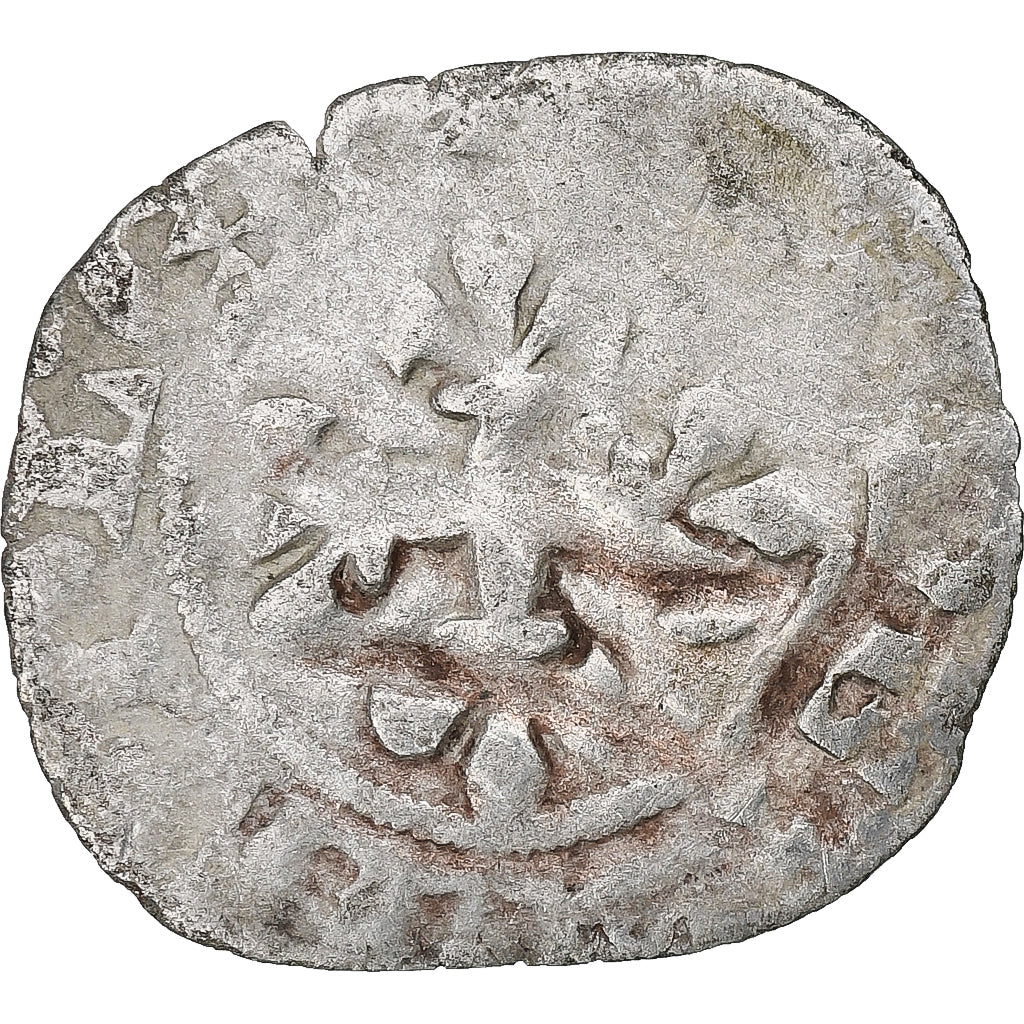 France, Charles IV, Double Parisis, 1323-1328, Billon, F(12-15), Duplessy:244b