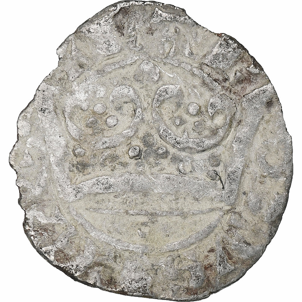 France, Charles IV, Double Parisis, 1323-1328, Billon, VF(30-35), Duplessy:244b