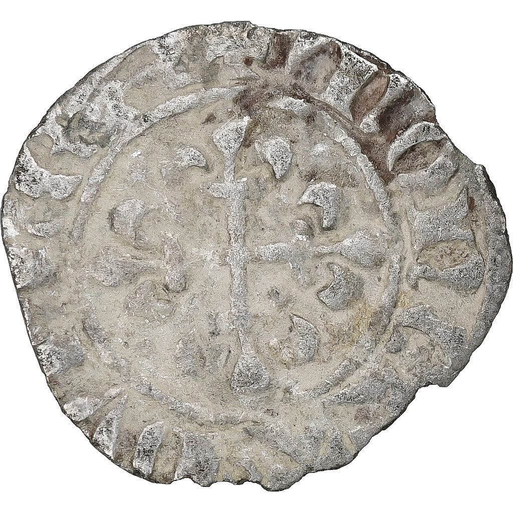 France, Charles IV, Double Parisis, 1323-1328, Billon, VF(30-35), Duplessy:244b