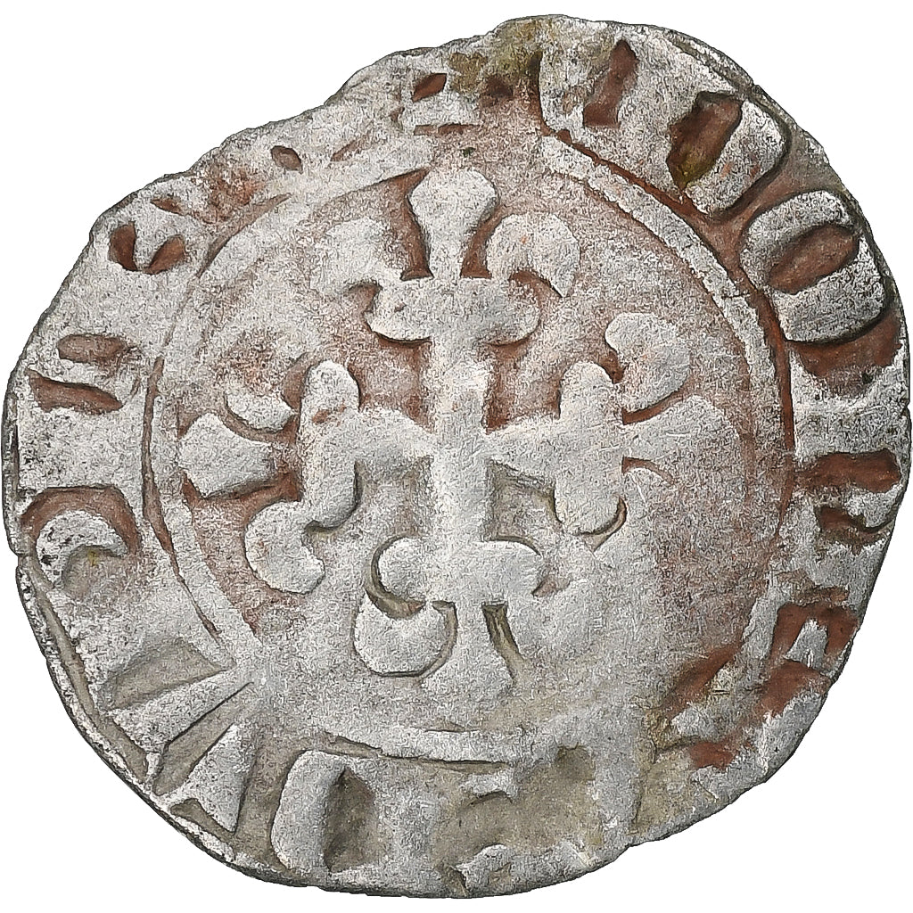 France, Charles IV, Double Parisis, 1323-1328, Billon, VF(30-35), Duplessy:244b