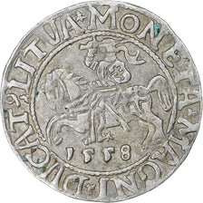 Lituania, Sigismund II, 1/2 Groschen, 1558, Plata, MBC