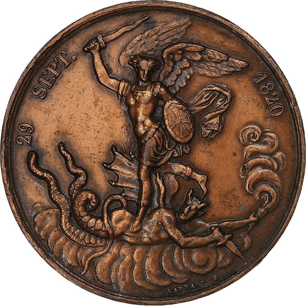Francja, medal, Henri V, Naissance du Comte de Chambord, 1820, Brązowy