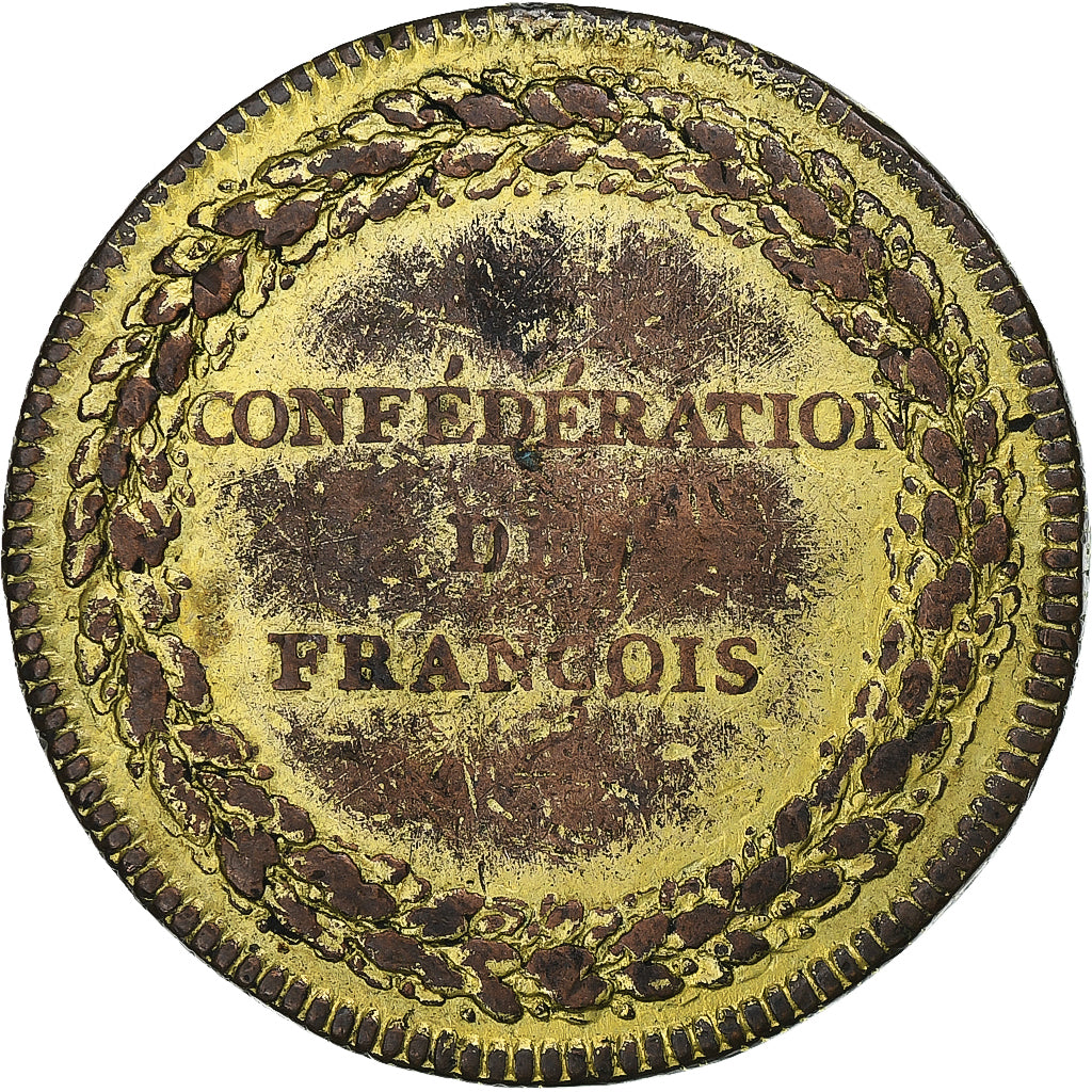 França, Token, Constitution, Confédération des François, 1790, Cobre