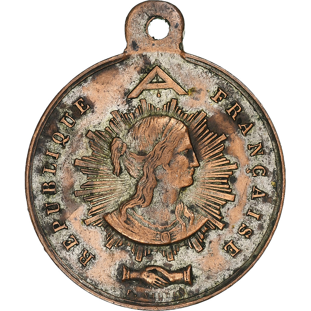 France, Medal, Ville de Lille, Drapeau offert par la Garde Nationale de Paris