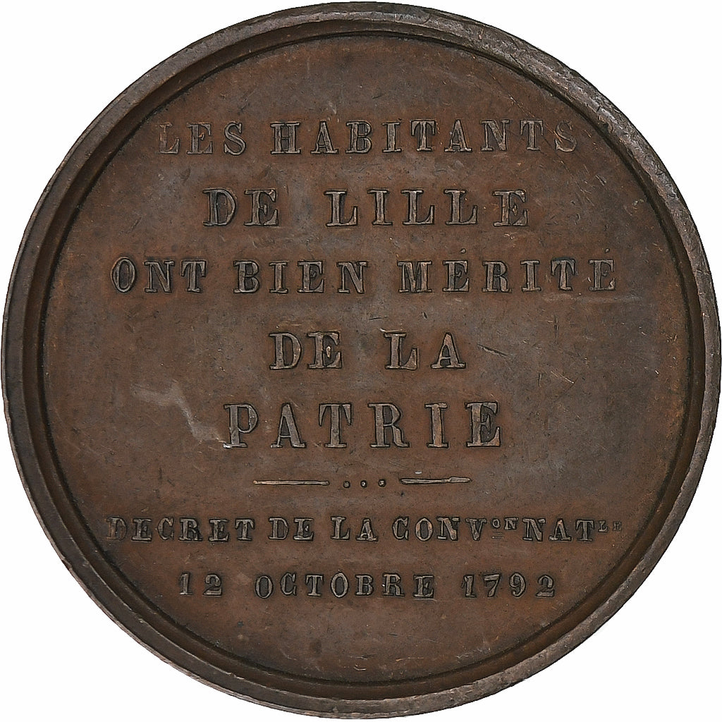 France, Médaille, Lille, Inauguration de la Colonne de la Déesse, 1845