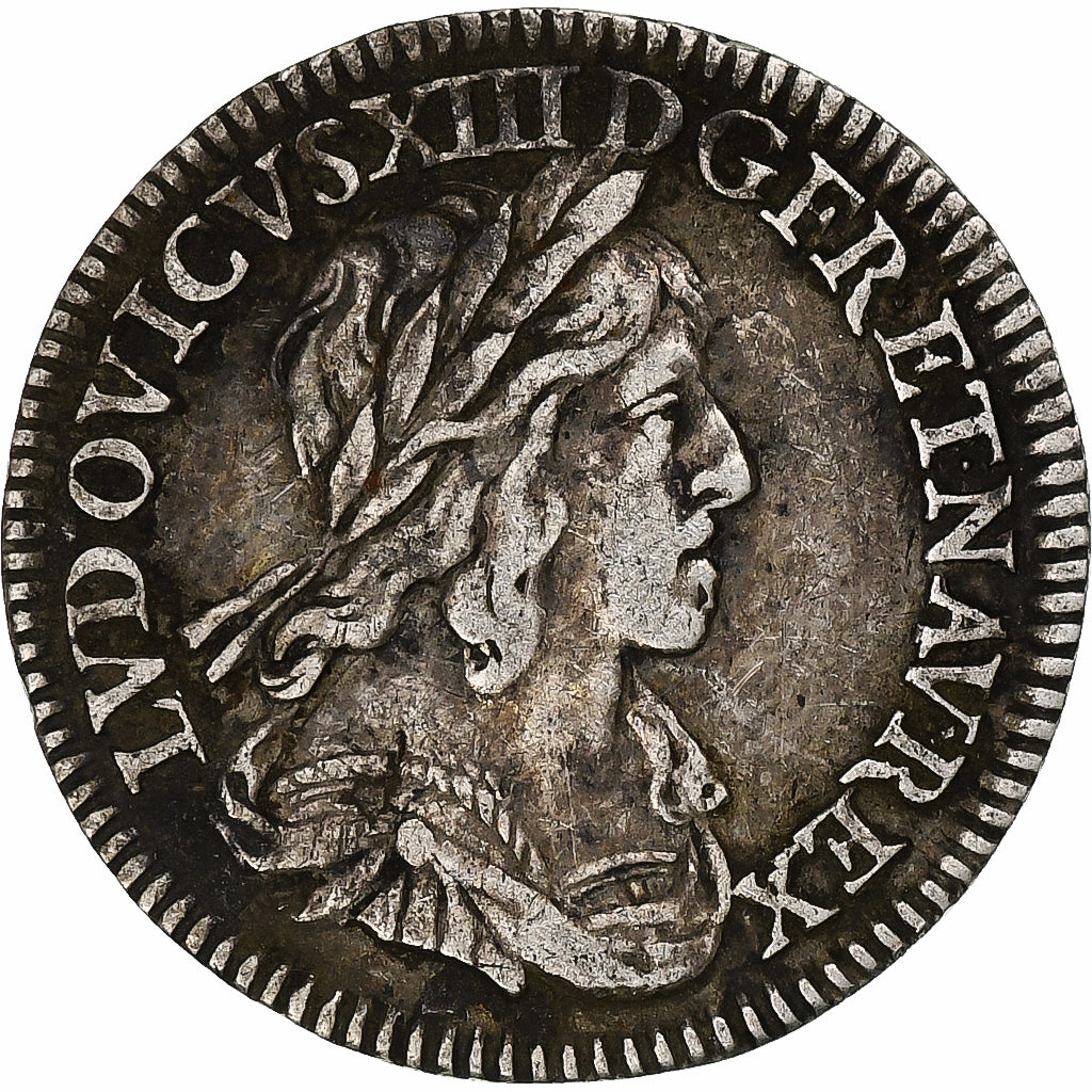 Francia, Louis XIII, 1/12 Ecu, 2ème poinçon de Warin, 1642, Paris, Argento