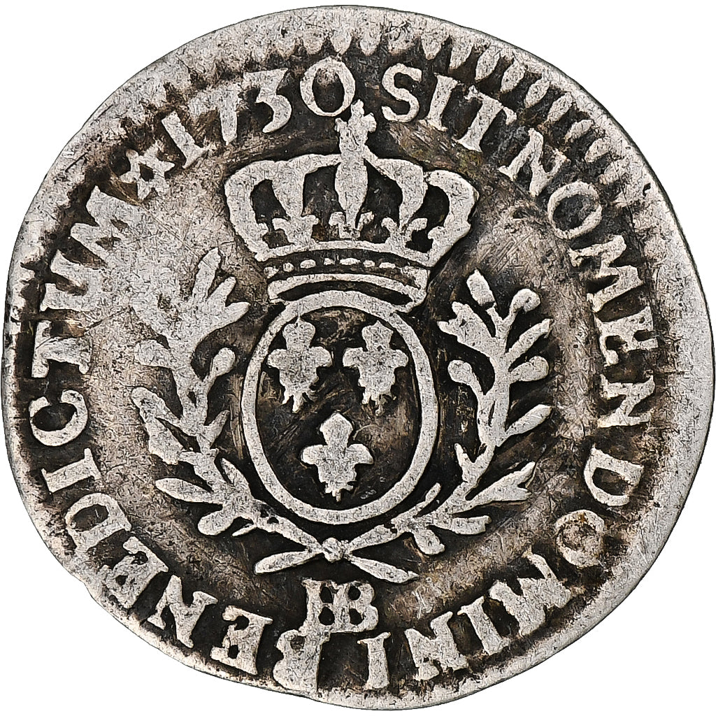 Frankrijk, Louis XV, 1/20 Ecu aux branches d'olivier, 1730, Strasbourg, Zilver