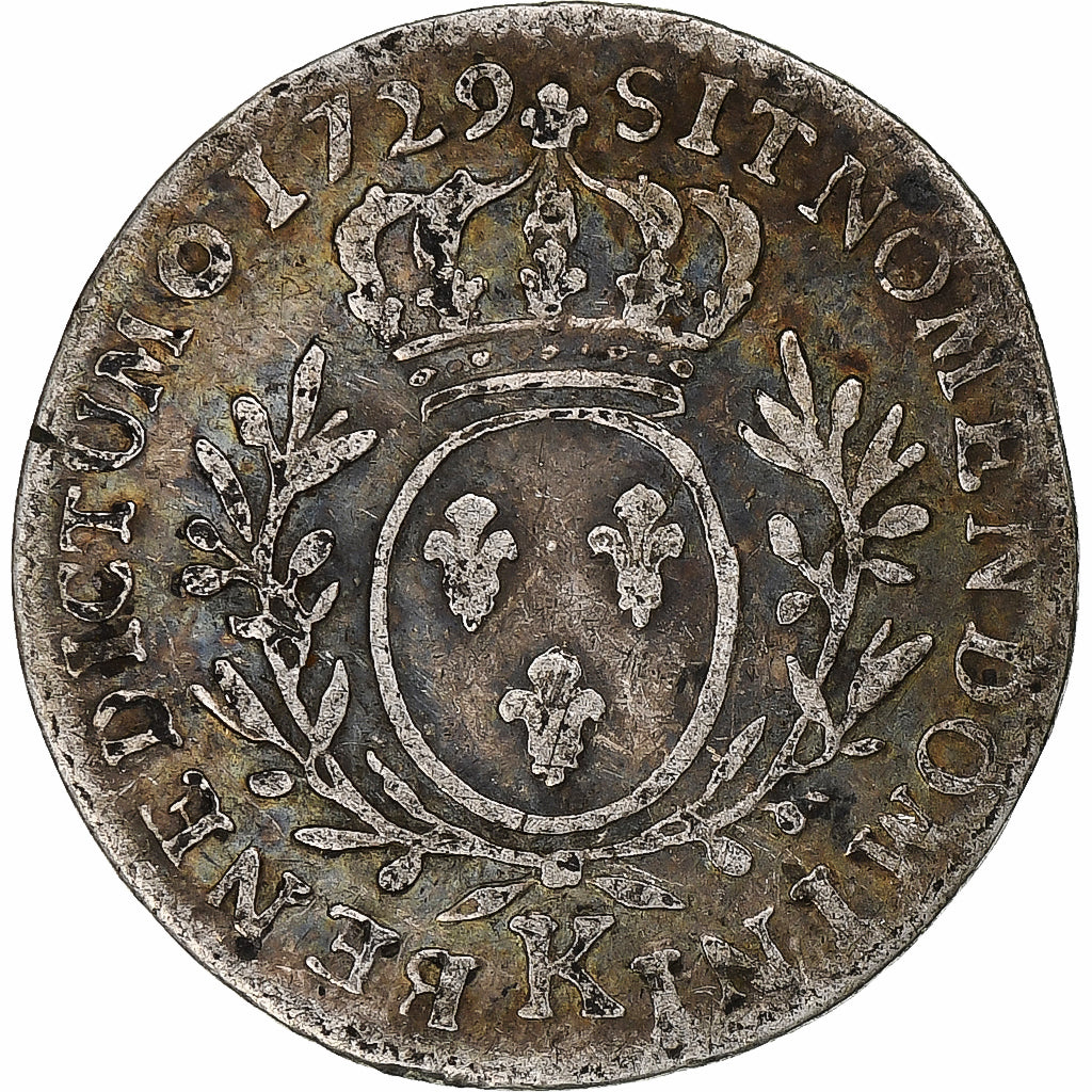 Francia, Louis XV, 1/10 Écu aux branches d'olivier, 1729, Bordeaux, Argento