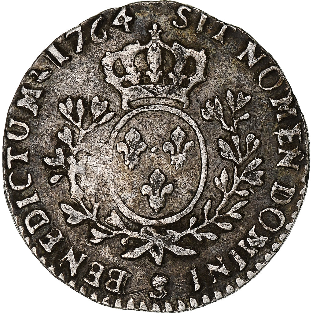 França, Louis XV, 1/10 Écu au bandeau, 1764, Reims, Prata, VF(30-35)