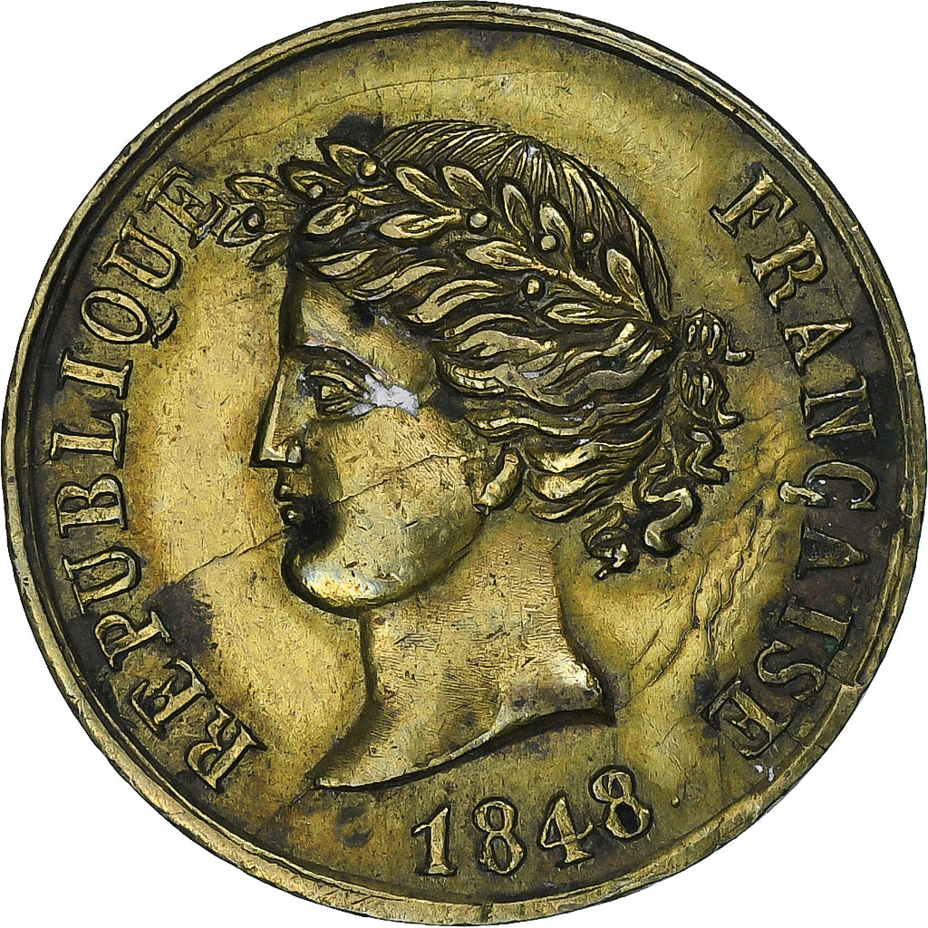 France, Medal, La France donne l'exemple aux Nations, 1848, Brass, AU(55-58)