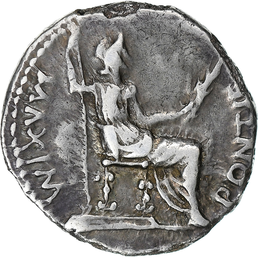 Tiberius, Denarius, 14-37, Lugdunum, Rare, Silver, AU(50-53), RIC:26