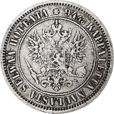 Finlandia, Alexander III, Markka, 1892, Helsinki, Argento, BB, KM:3.2