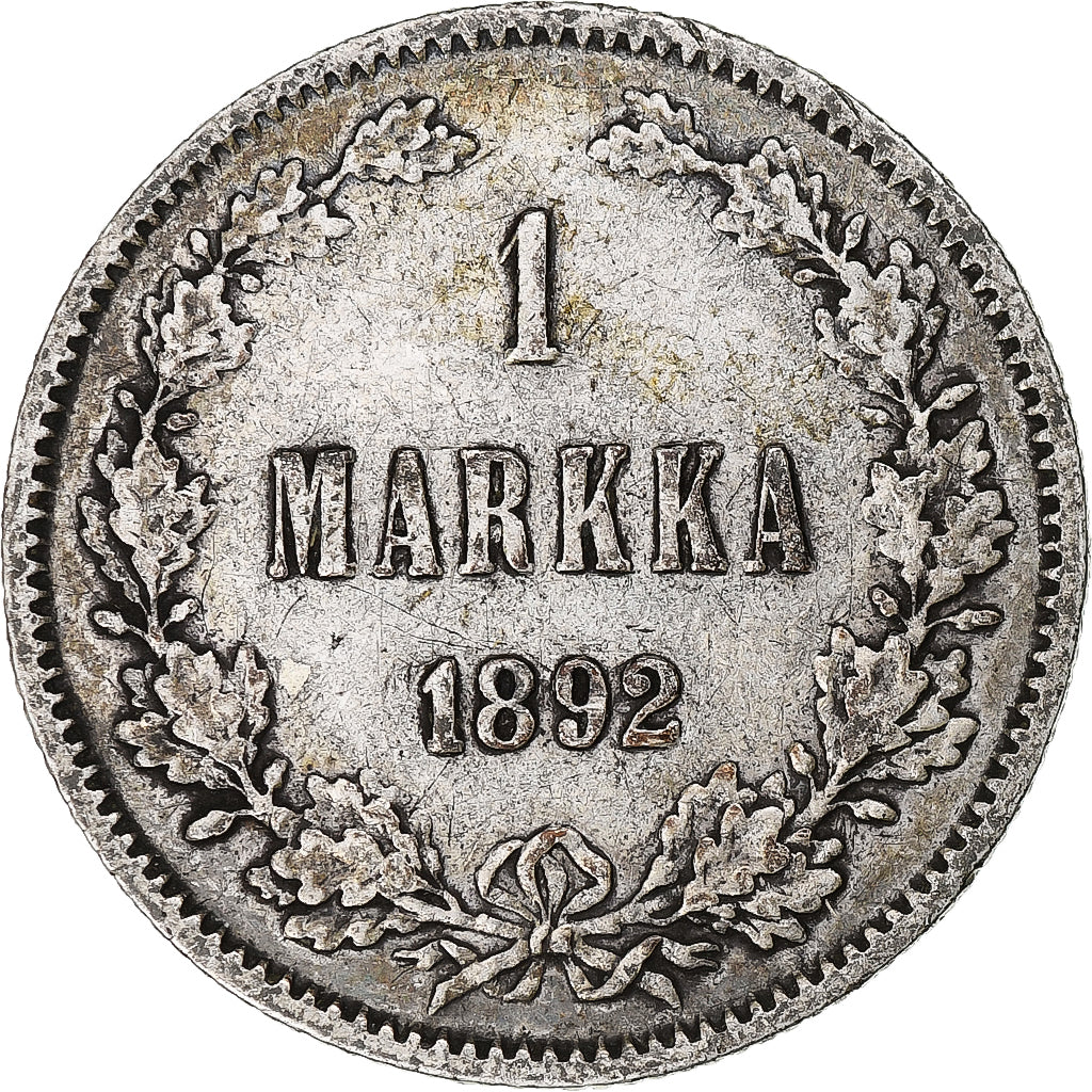 Finlande, Alexander III, Markka, 1892, Helsinki, Argent, TTB, KM:3.2