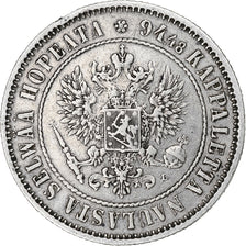 Finlandia, Alexander III, Markka, 1892, Helsinki, Argento, BB+, KM:3.2