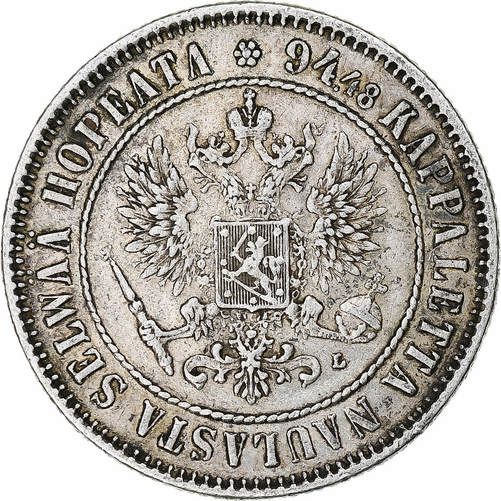 Finlande, Alexander III, Markka, 1892, Helsinki, Argent, TTB+, KM:3.2