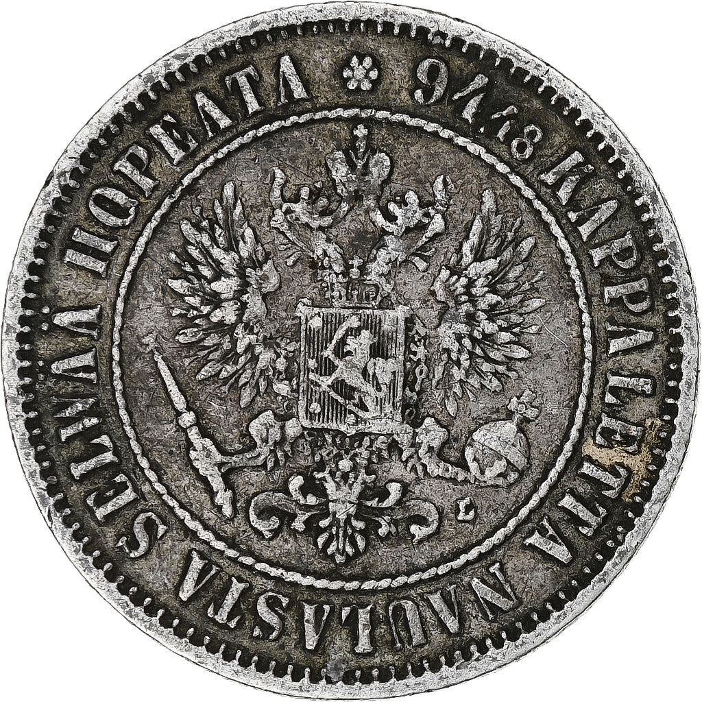 Finland, Alexander III, Markka, 1892, Helsinki, Zilver, ZF+, KM:3.2
