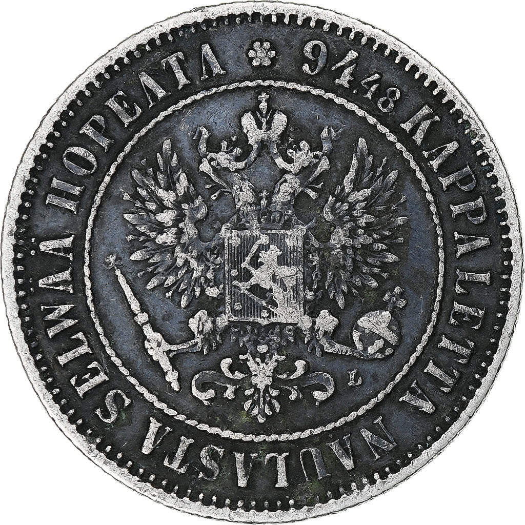 Finland, Alexander III, Markka, 1892, Helsinki, Zilver, ZF+, KM:3.2