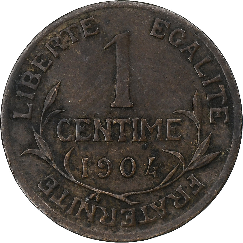 Francja, 1 Centime, Dupuis, 1904, Paris, Brązowy, EF(40-45), Gadoury:90, KM:840