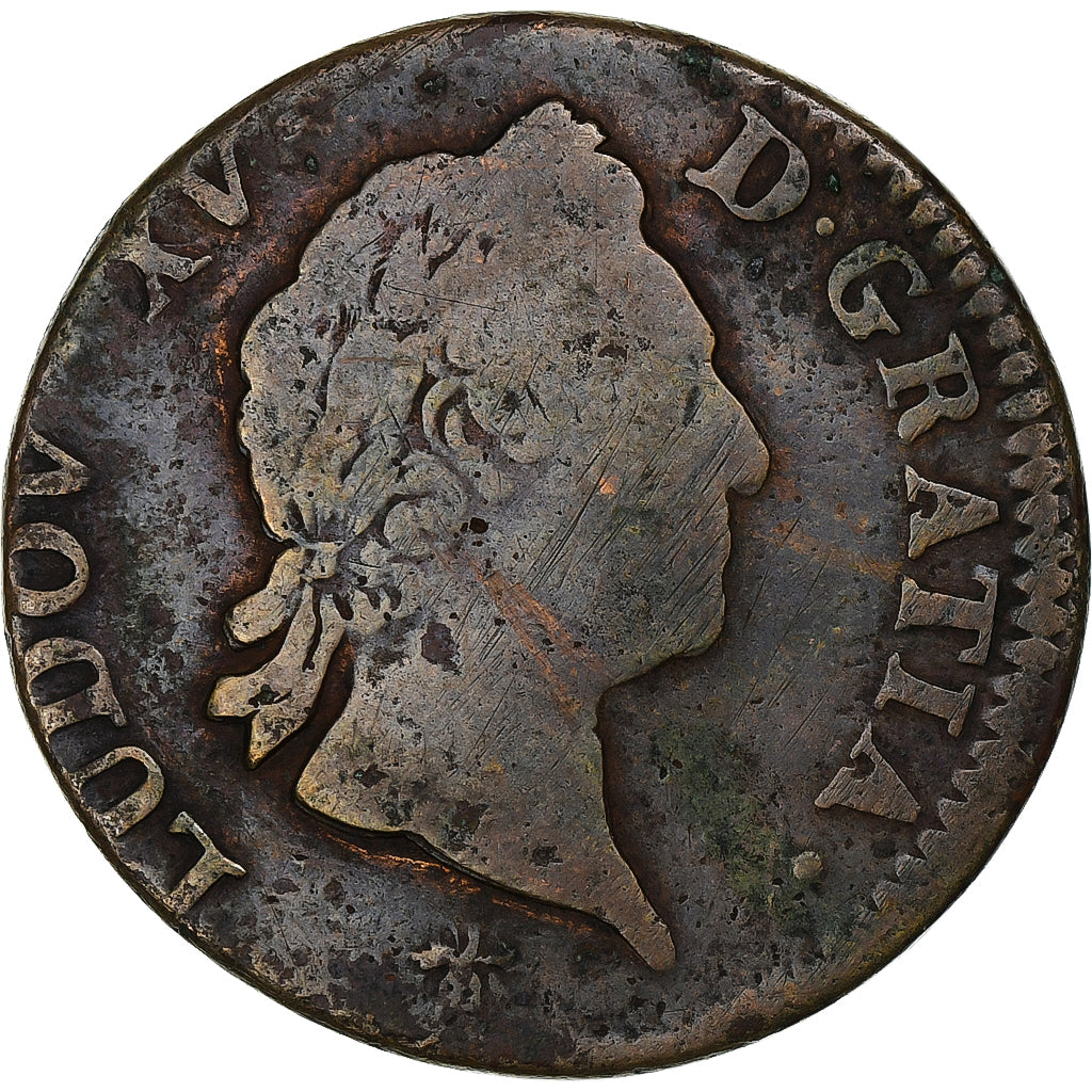 Frankrijk, Louis XV, Sol à la vieille tête, 1774, La Rochelle, Koper, FR