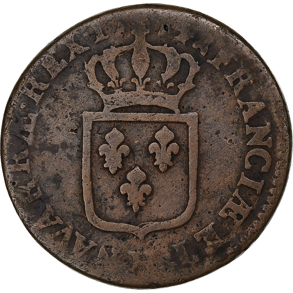Frankrijk, Louis XV, Sol à la vieille tête, 1774, La Rochelle, Koper, FR