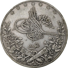 Egitto, Abdul Hamid II, 10 Qirsh, 1884/AH1293, Berlin, Argento, BB, KM:295