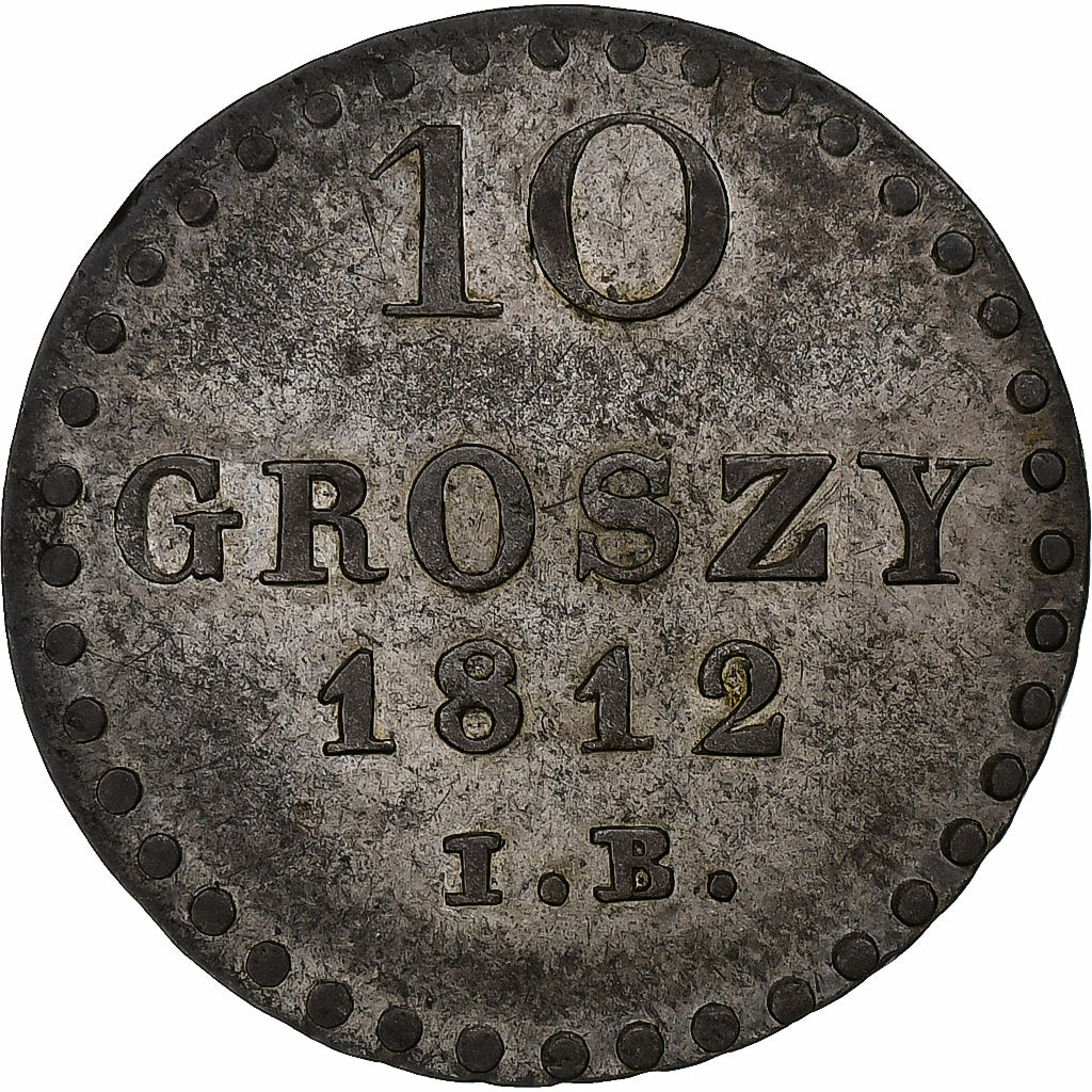 Polonia, Friedrich August I, 10 Groszy, 1812, Warsaw, Biglione, BB