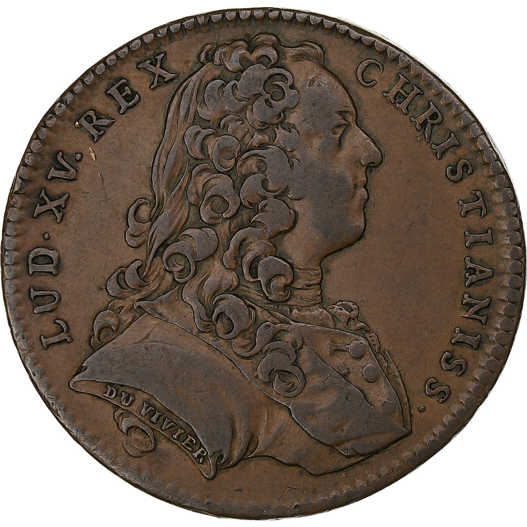 Francia, ficha, Louis XV, États de Lille, 1737, Rame, MB+