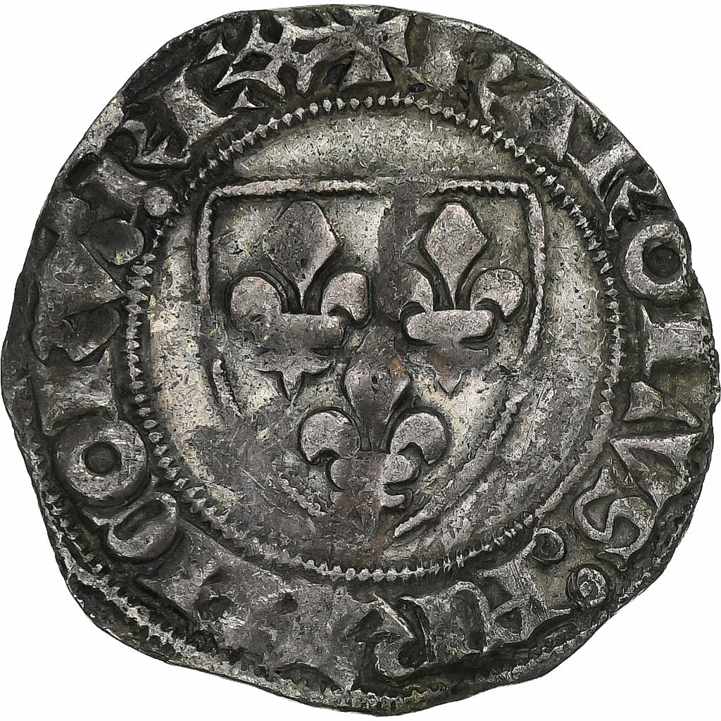 França, Charles VI, Blanc Guénar, 1380-1422, Tournai, Lingote, VF(30-35)