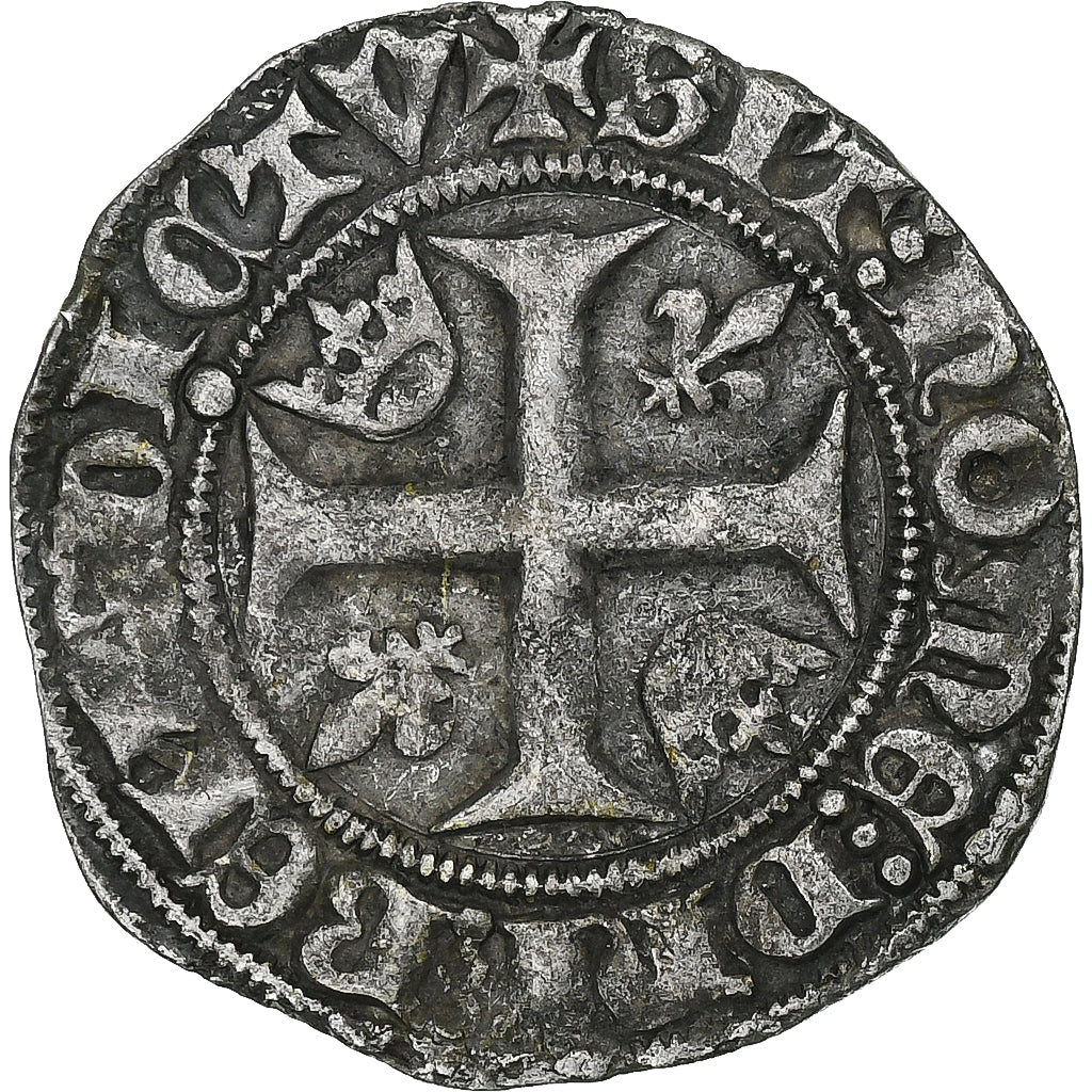 França, Charles VI, Blanc Guénar, 1380-1422, Tournai, Lingote, VF(30-35)