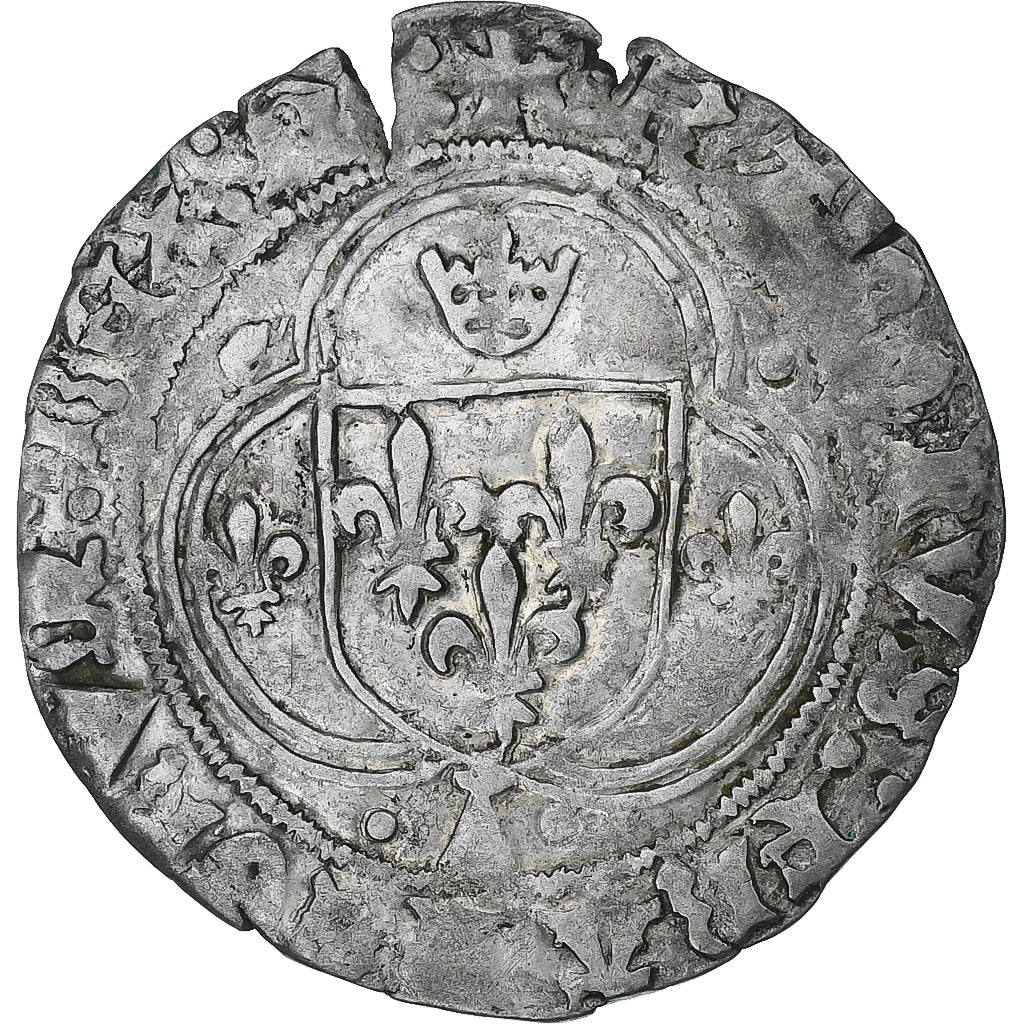 France, Charles VIII, Blanc à la couronne de Bretagne, 1483-1498, Nantes