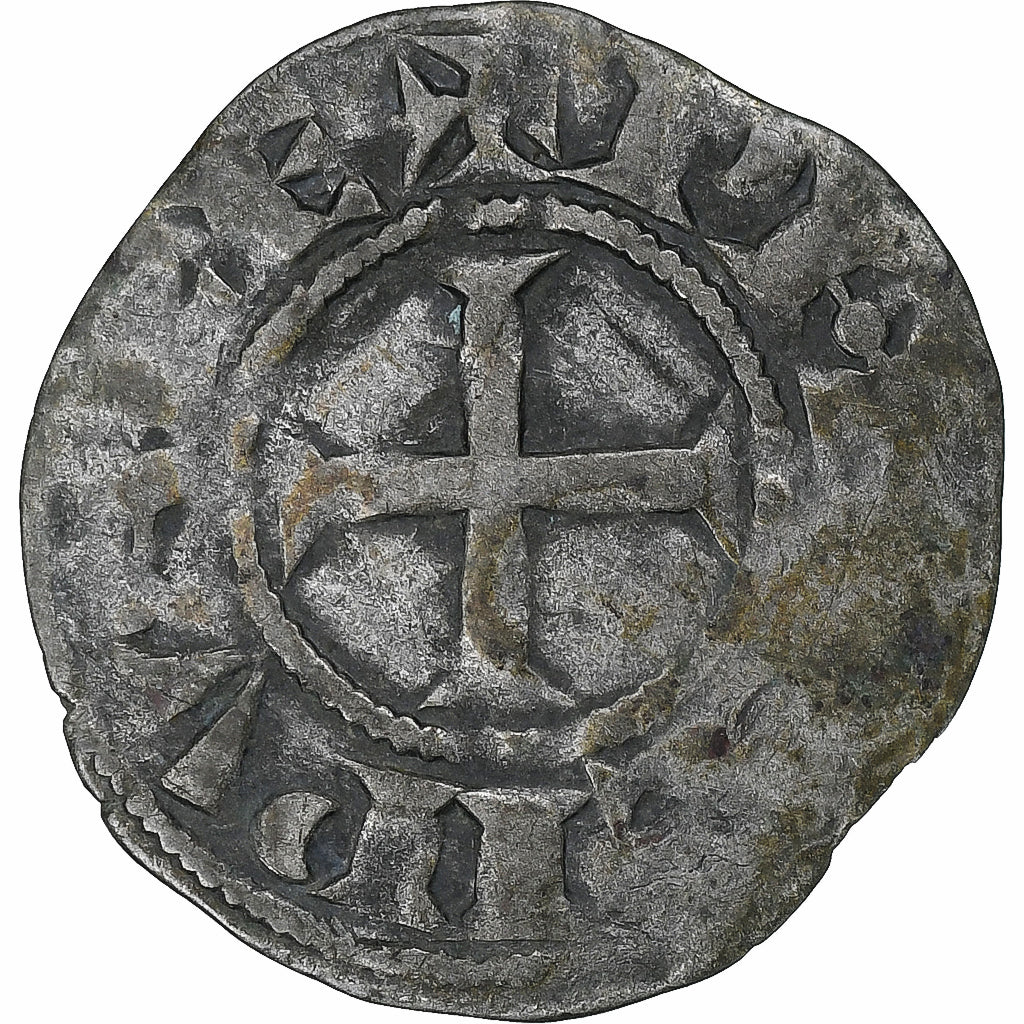 França, Philip II, Denier Tournois, 1180-1223, Saint-Martin de Tours, Lingote